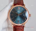 High Quality IWC Portofino Rose Gold Blue Dial Automatic Replica Watch